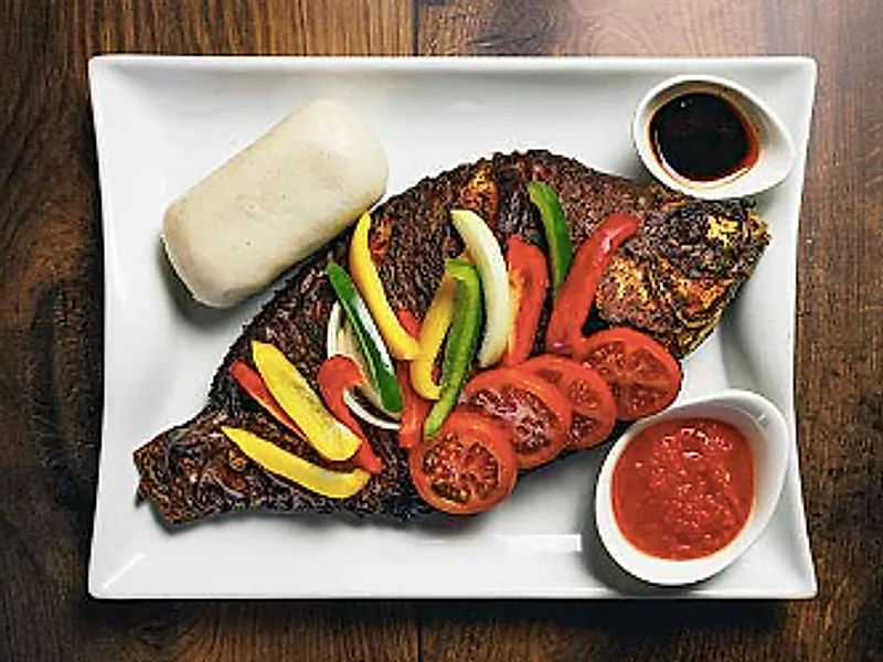 Banku & Tilapia with Pepper Sauce